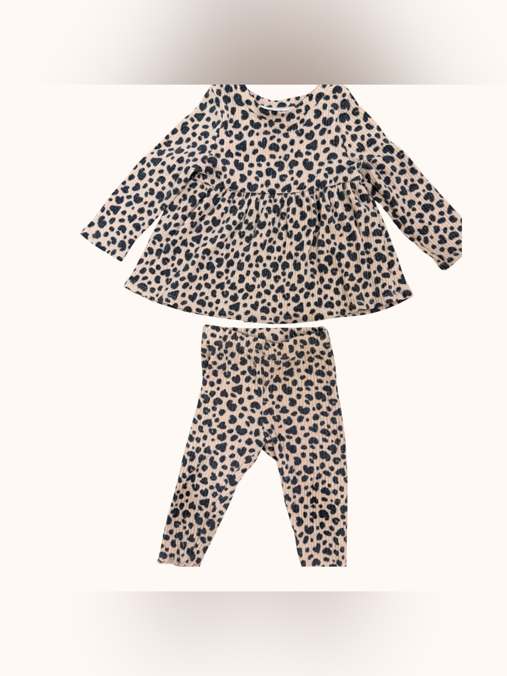 Cat & Jack Beige and Black Leopard Two-Piece Pajama Set